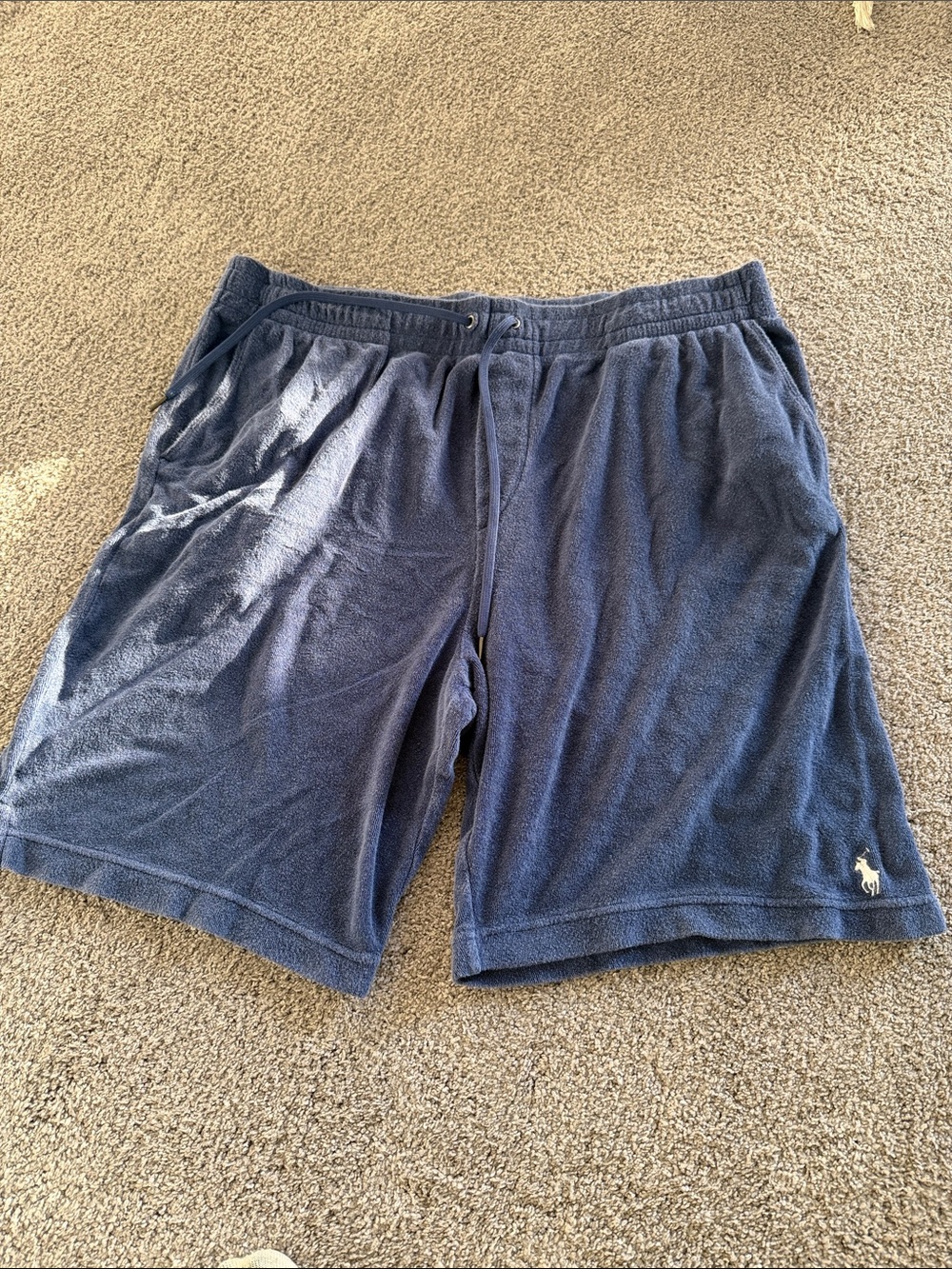 Polo by Ralph Lauren Navy Terry Drawstring Athletic Shorts